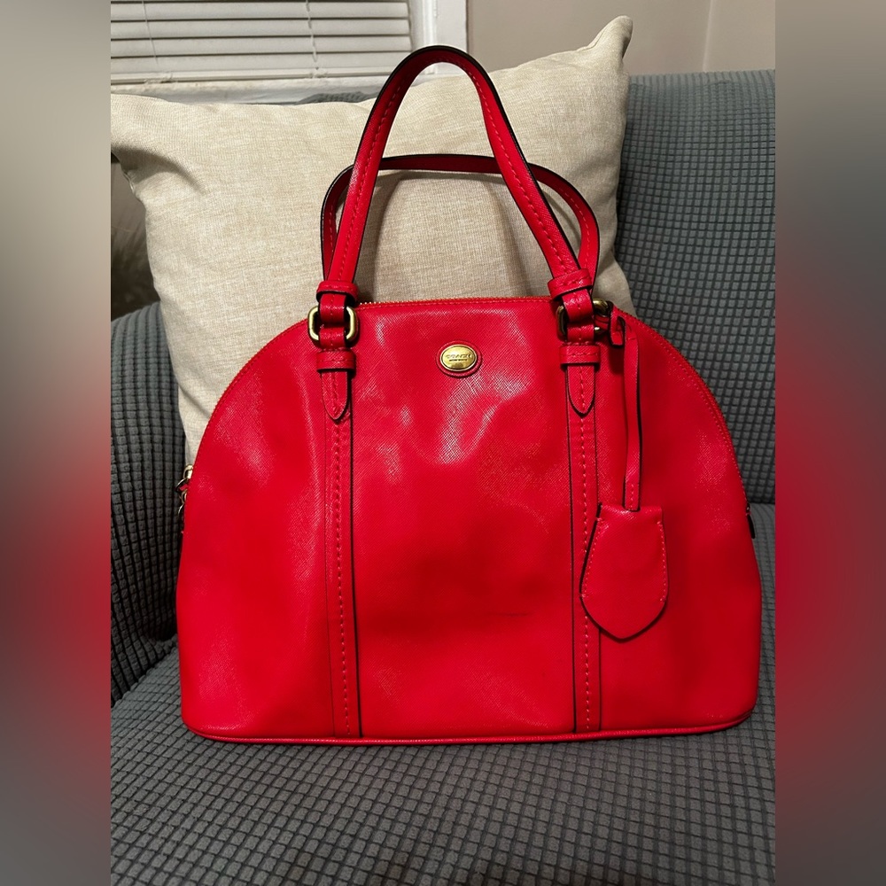 Red Coach Bag Medium Size